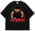 Haters Graphic Drop Shoulder T-Shirt – Black Oversized Streetwear Tee