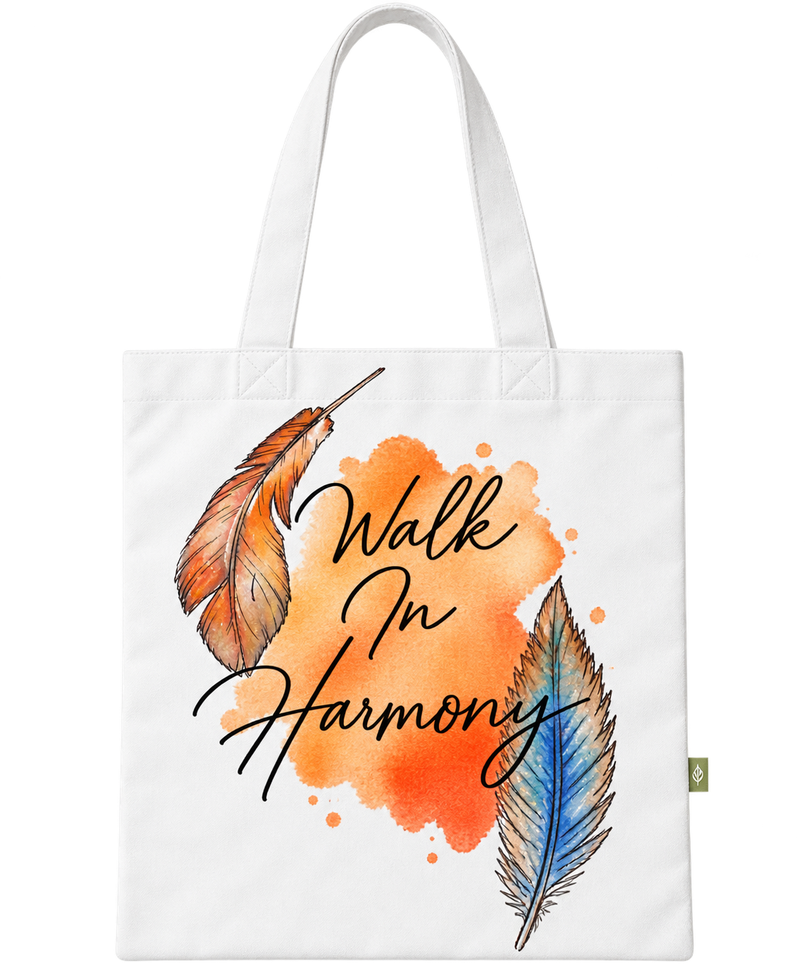 Walk In Harmony Feather Tote Bag