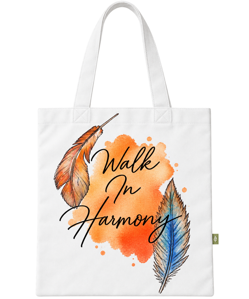 Walk In Harmony Feather Tote Bag