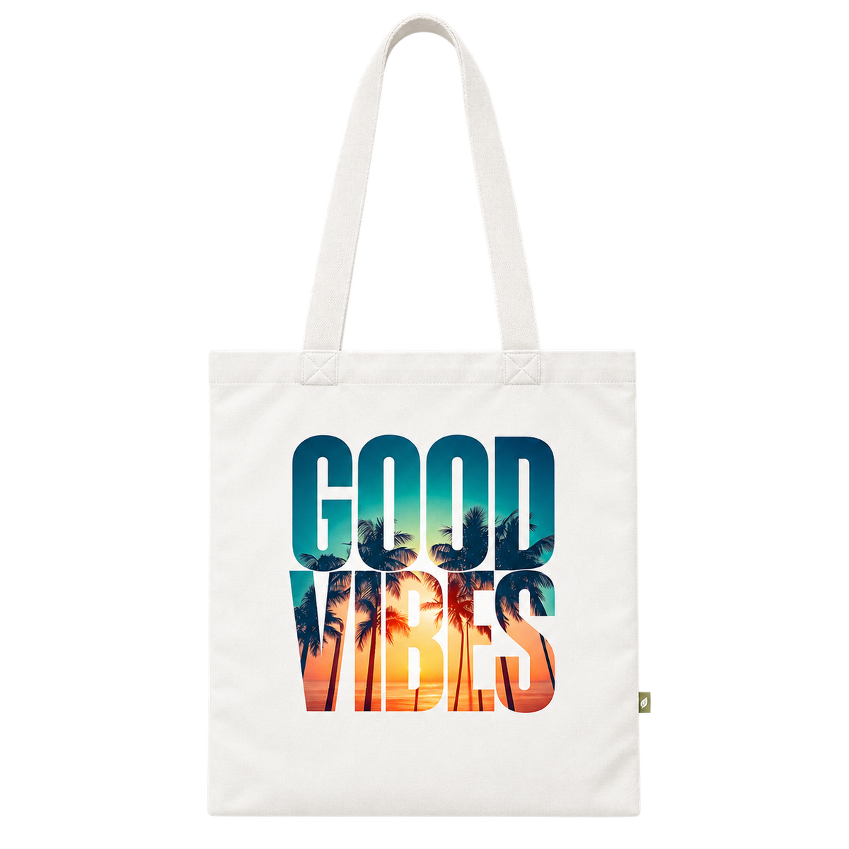 Good Vibes Tropical Sunset Tote Bag