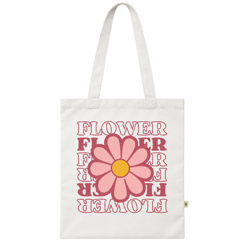 Retro Groovy Flower Tote Bag