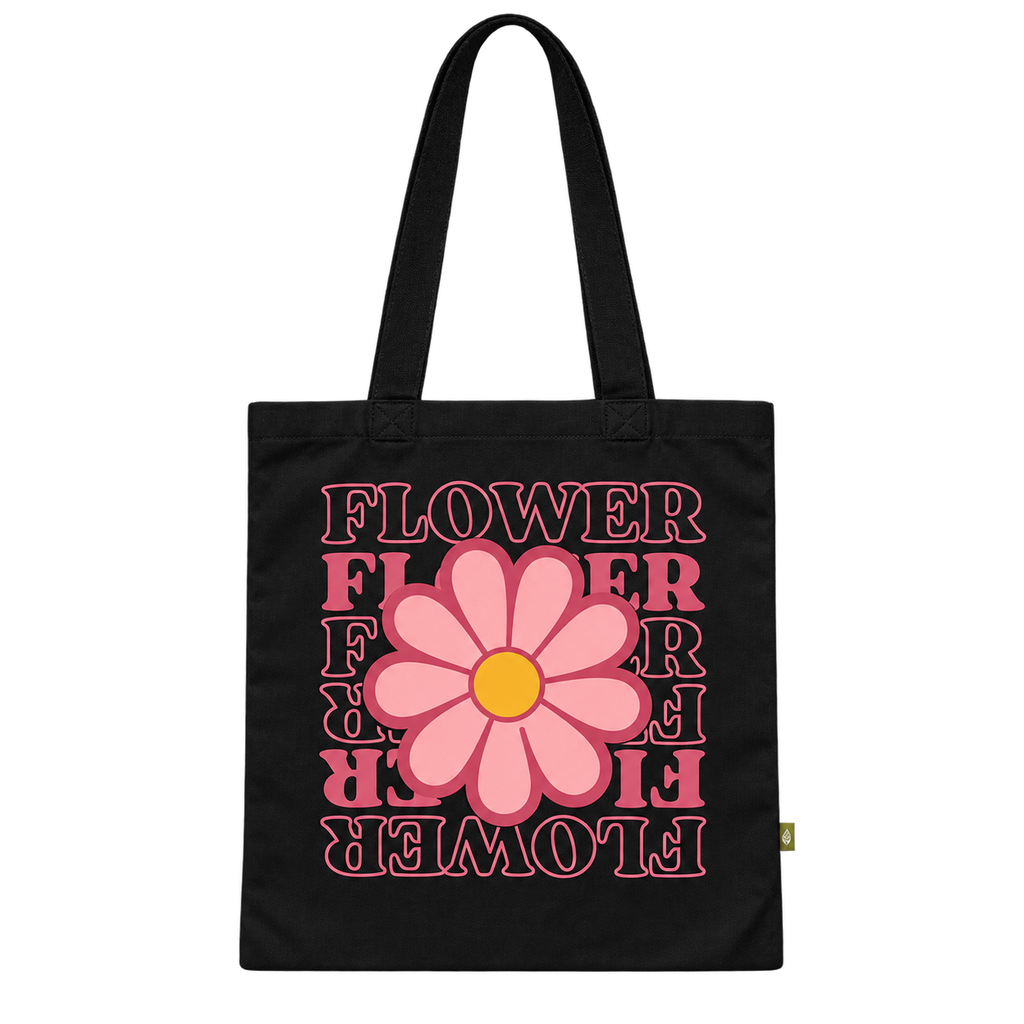 Retro Groovy Flower Tote Bag