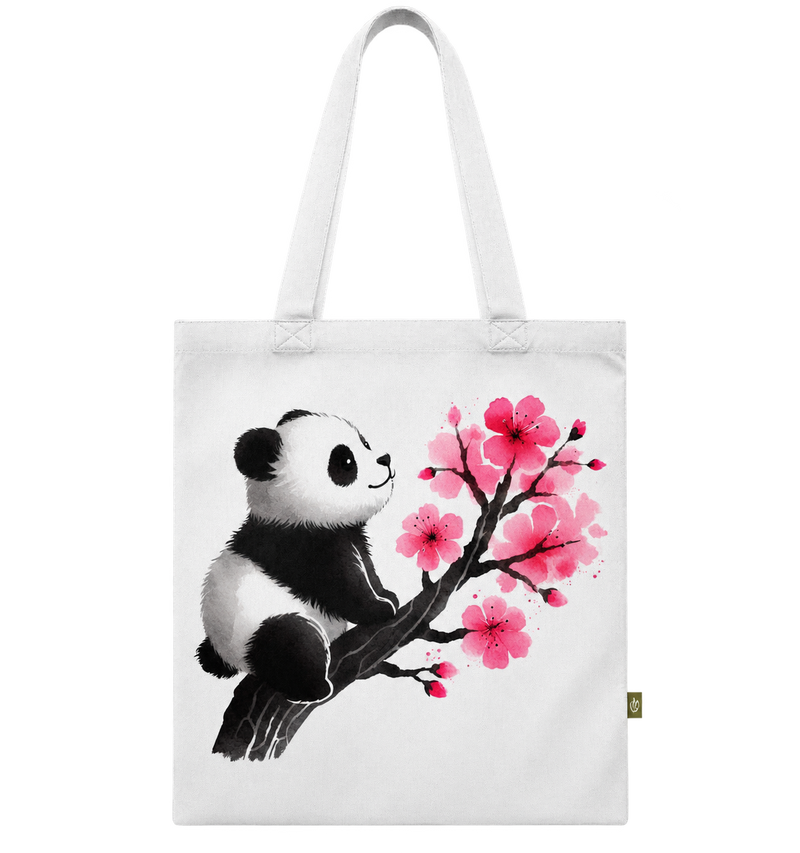 Panda Cherry Blossom Tote Bag