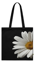 White Daisy Black Tote Bag