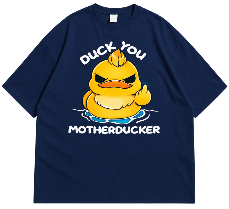 "Duck You Motherducker" Angry Duck Navy Blue Tee