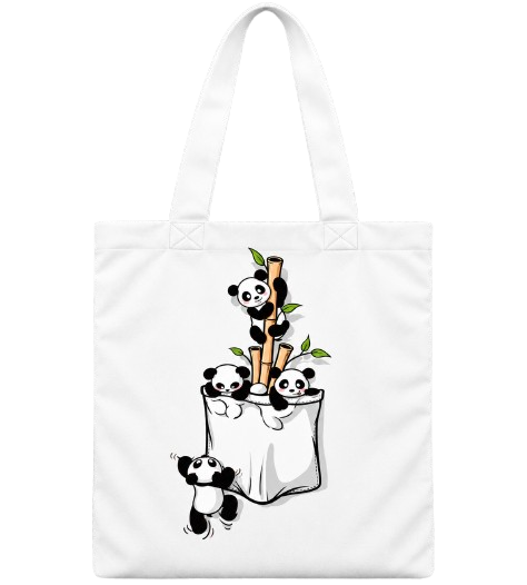 Panda Pocket Tote Bag