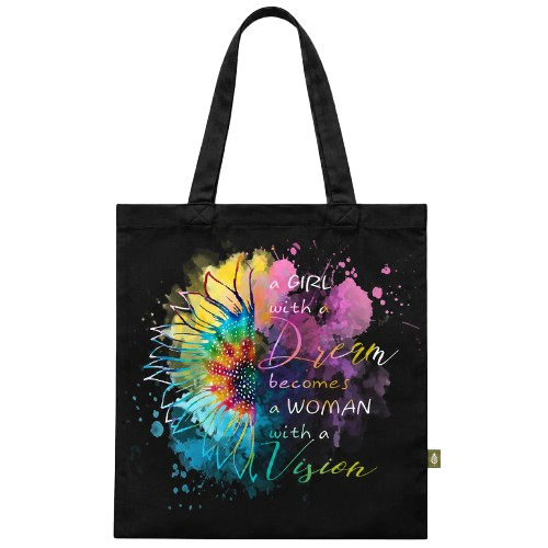 Girl With A Dream Woman With A Vision Sunflower Tote Bag