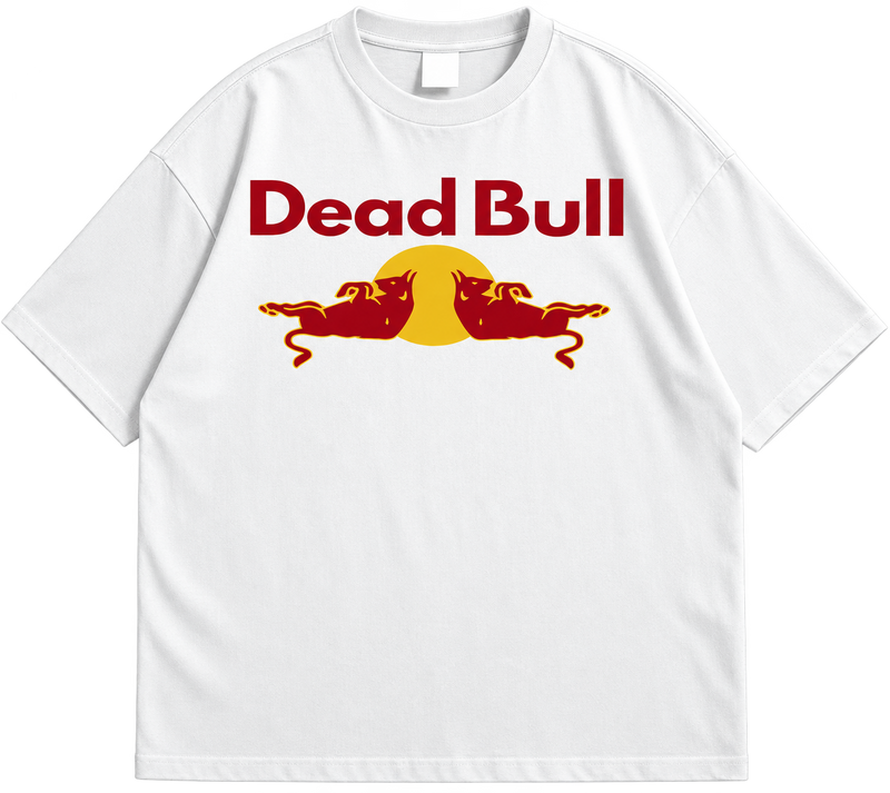"Dead Bull" Energy Drink  Drop Shoulder Graphic Streetwear Tee