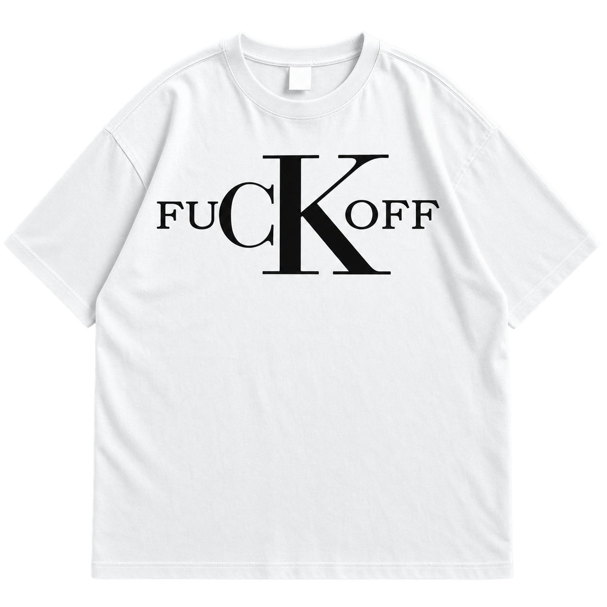 Bold Monogram Parody Graphic Drop Shoulder Streetwear Tee
