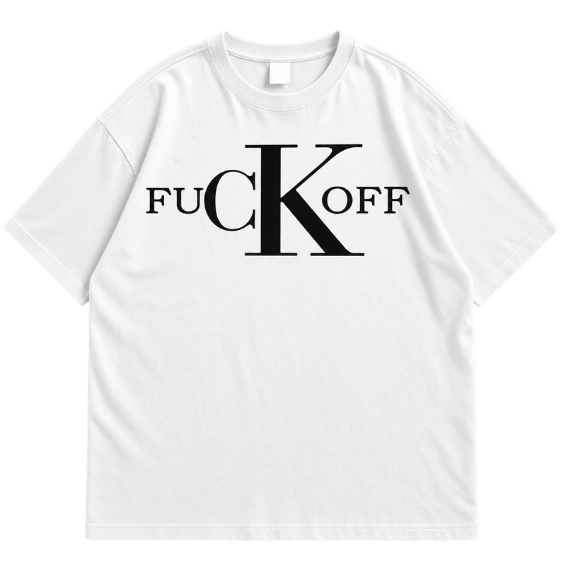 Bold Monogram Parody Graphic Drop Shoulder Streetwear Tee