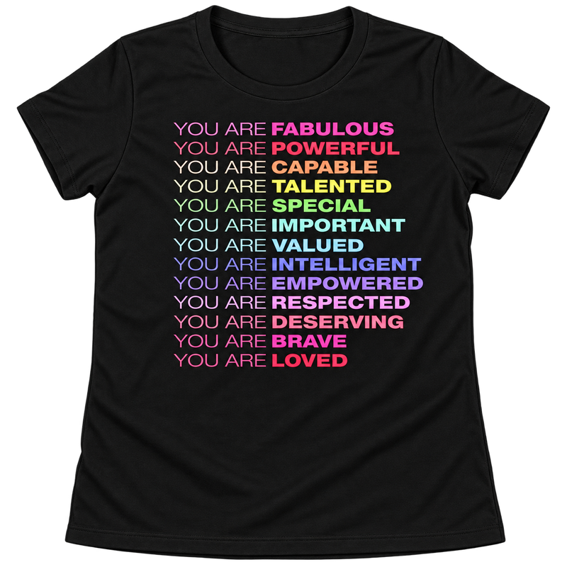 "You Are Loved" Rainbow Affirmation Baby Tee