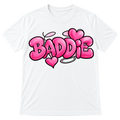 Baddie Pink Heart Graphic T-Shirt for Girls