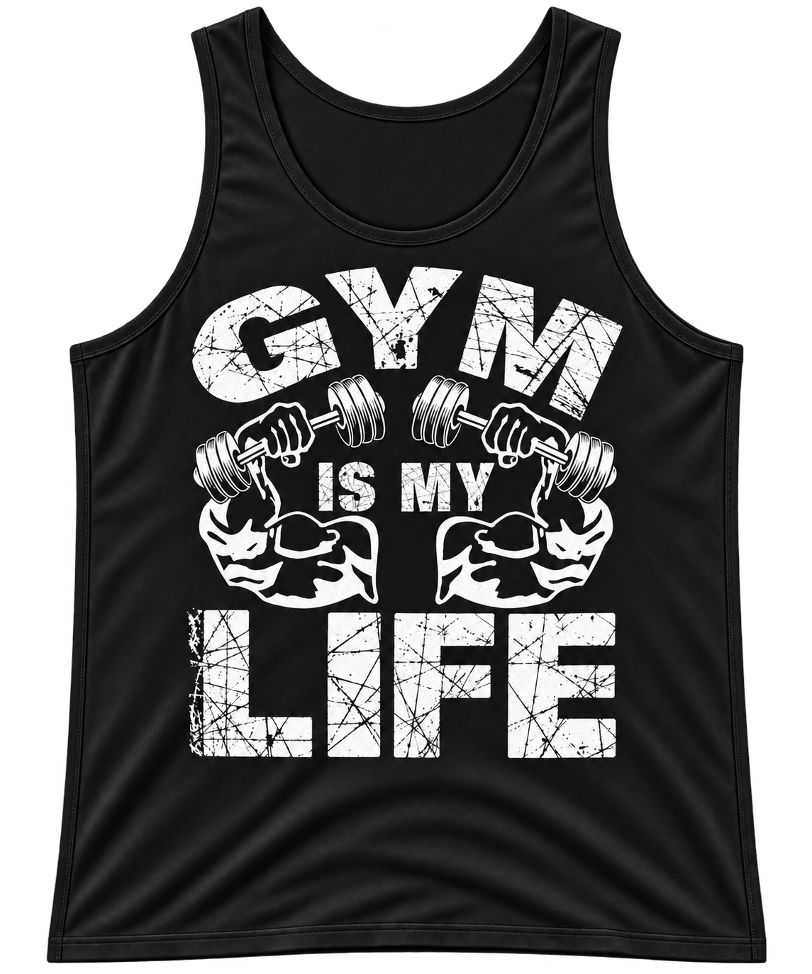 "Gym Is My Life" Dumbbell Muscle Tank Top