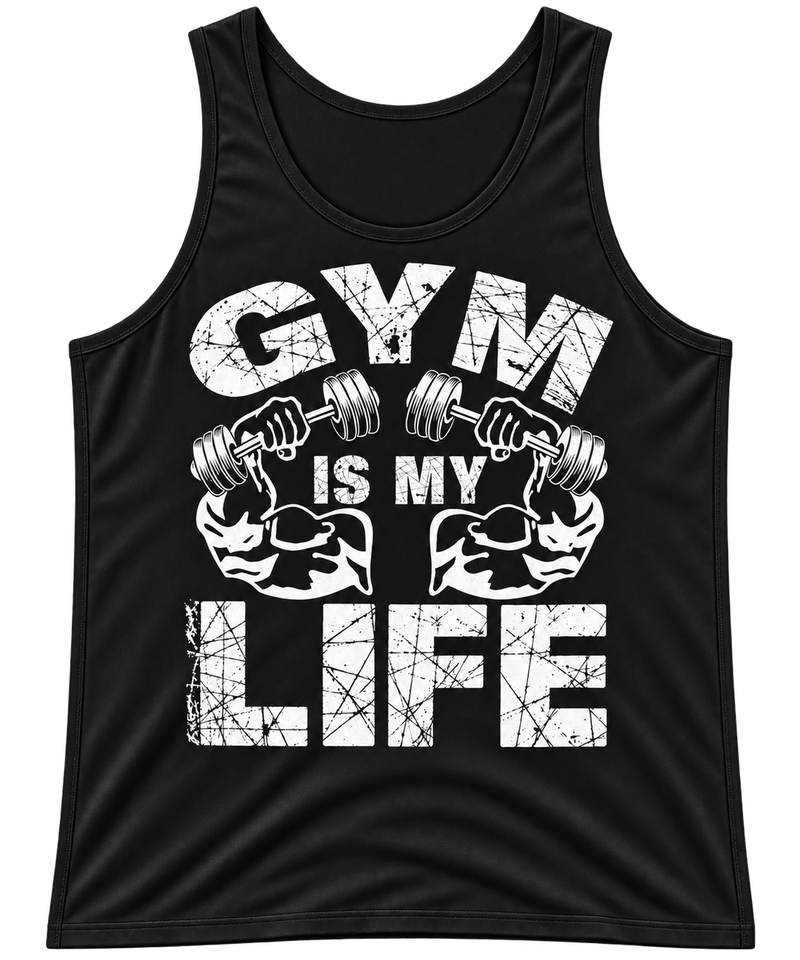 "Gym Is My Life" Dumbbell Muscle Tank Top