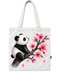 Panda Cherry Blossom Tote Bag