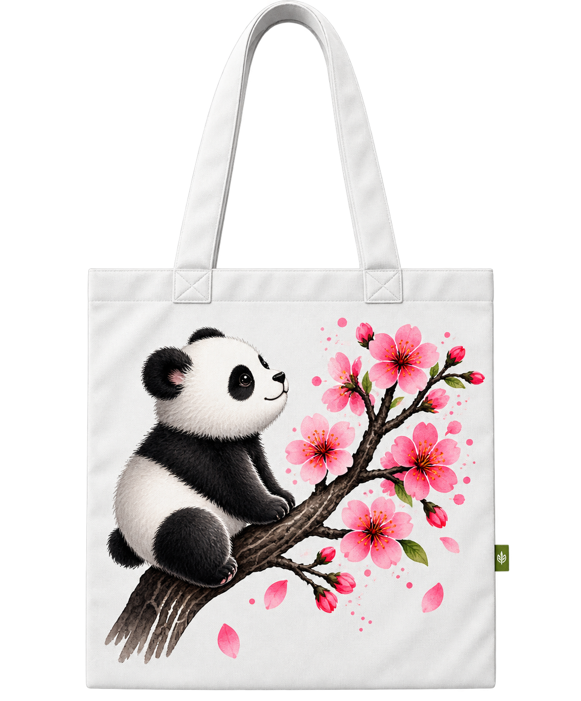 Panda Cherry Blossom Tote Bag