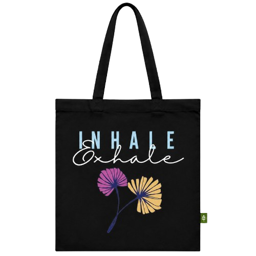 Exhale Minimalist Floral Tote Bag