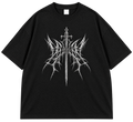 Dark Angel Sword Oversized Graphic Drop Shoulder Shirt