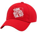 Think Outside The Box Red Baseball Cap