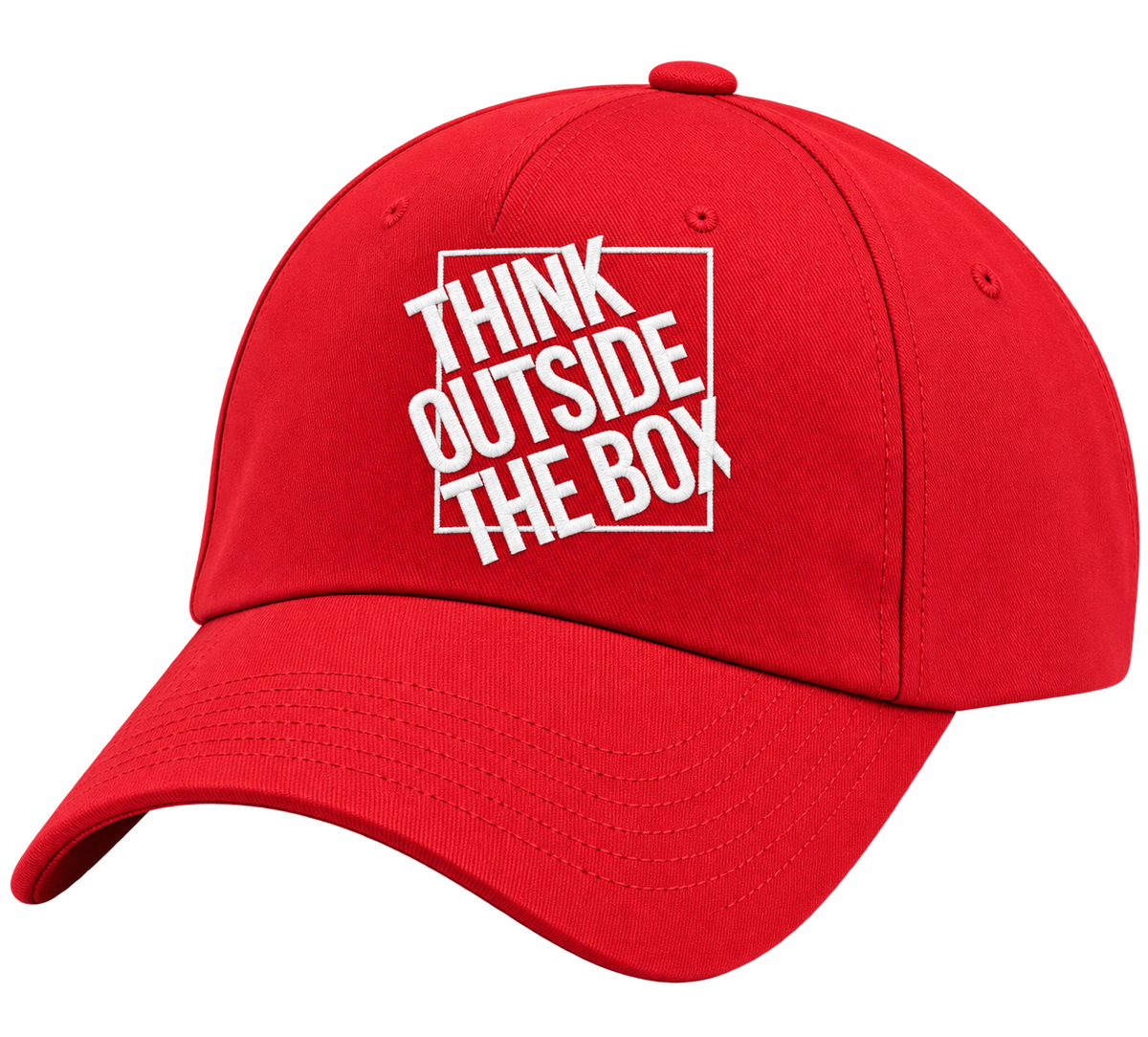 Think Outside The Box Red Baseball Cap
