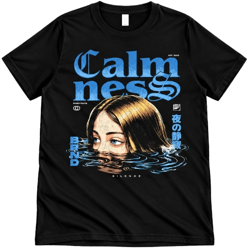 "Calmness" Japanese Aesthetic Baby Tee