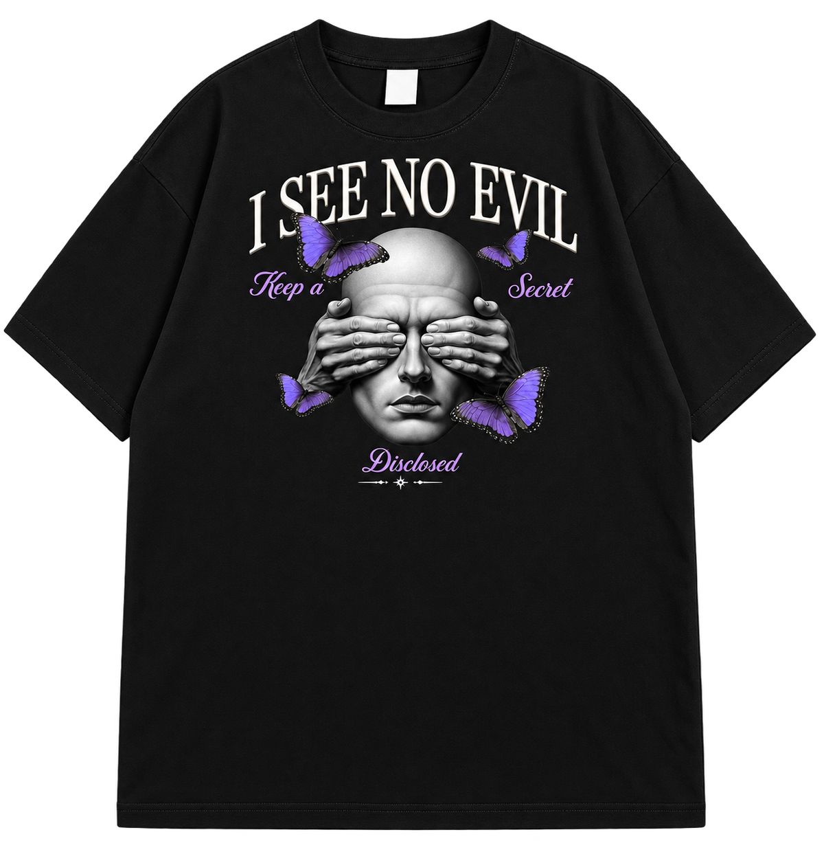 I See No Evil Oversized Graphic Drop Shoulder Shirt