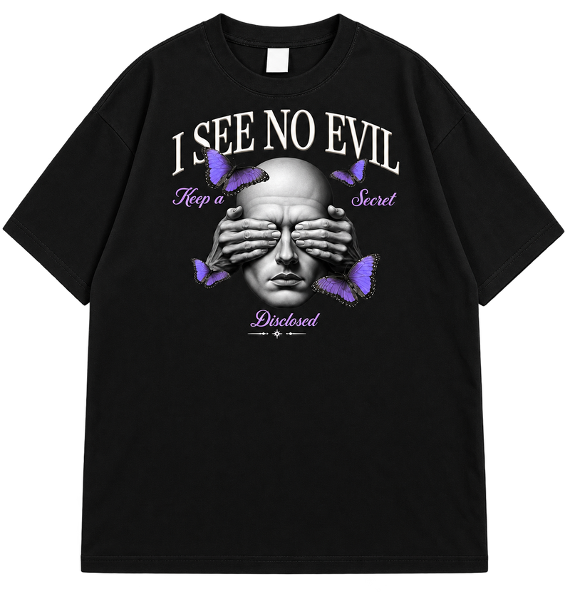 I See No Evil Oversized Graphic Drop Shoulder Shirt