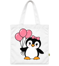 Pink Balloon Penguin Tote Bag