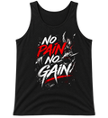 "No Pain No Gain" Grunge Brushstroke Tank Top