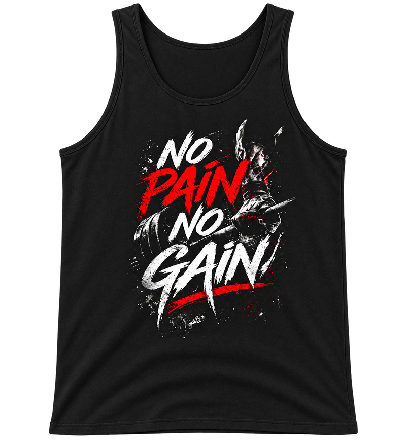 "No Pain No Gain" Grunge Brushstroke Tank Top
