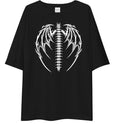 Skeleton Wings Oversized Graphic T-Shirt – Premium Black Streetwear Tee | 170–180 GSM