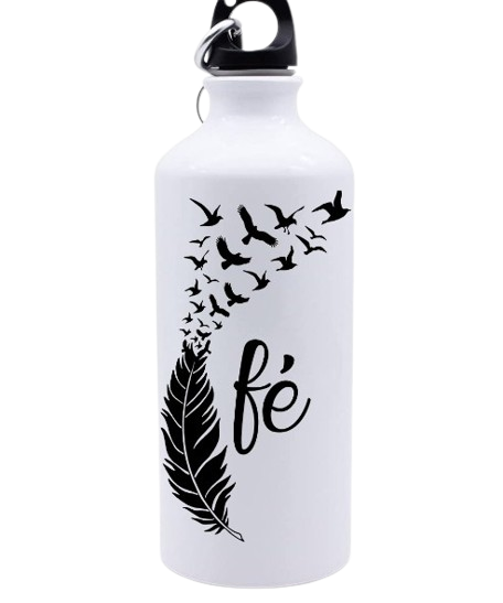 Fé Faith Feather Birds Laser Engraved Water Bottle