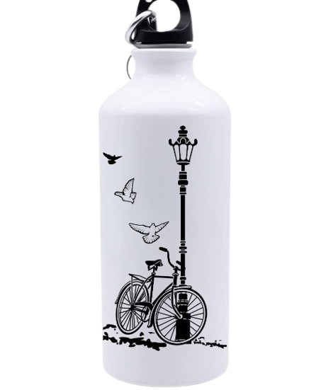 Vintage Bicycle Street Lamp Water Bottle