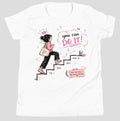 "You Can Do It" Stairway Motivation Baby Tee | Women's Dream Plan Do Empowerment Fitted T-Shirt – White