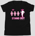 "Stand Out" Queen Confidence Baby Tee | Women's Body Positivity Empowerment Fitted T-Shirt – Black