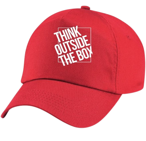 Think Outside The Box Red Baseball Cap