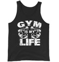 "Gym Is My Life" Dumbbell Muscle Tank Top | Men's Fitness Motivation Streetwear Vest – Black