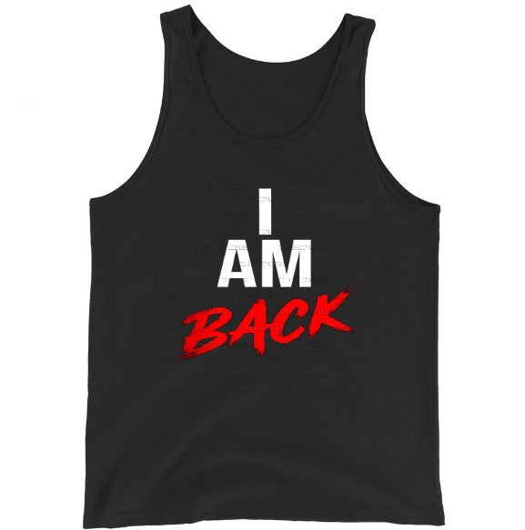 "I Am Back" Comeback Motivation Tank Top | Men's Gym Return Streetwear Vest – Black