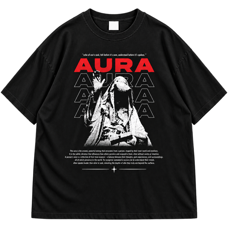 AURA Oversized Graphic Drop Shoulder