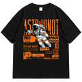 Astronaut Space Graphic Drop Shoulder T-Shirt – Black Oversized Streetwear Tee