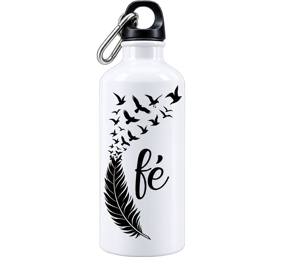 Fé Faith Feather Birds Laser Engraved Water Bottle