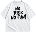 No Risk No Fun Graffiti Graphic Drop Shoulder-Shirt