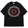 Abstract Eye Graphic Drop Shoulder T-Shirt – Black Oversized Streetwear Tee