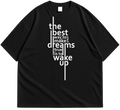 "Wake Up & Chase Dreams" Drop Shoulder Shirt  Graphic Tee