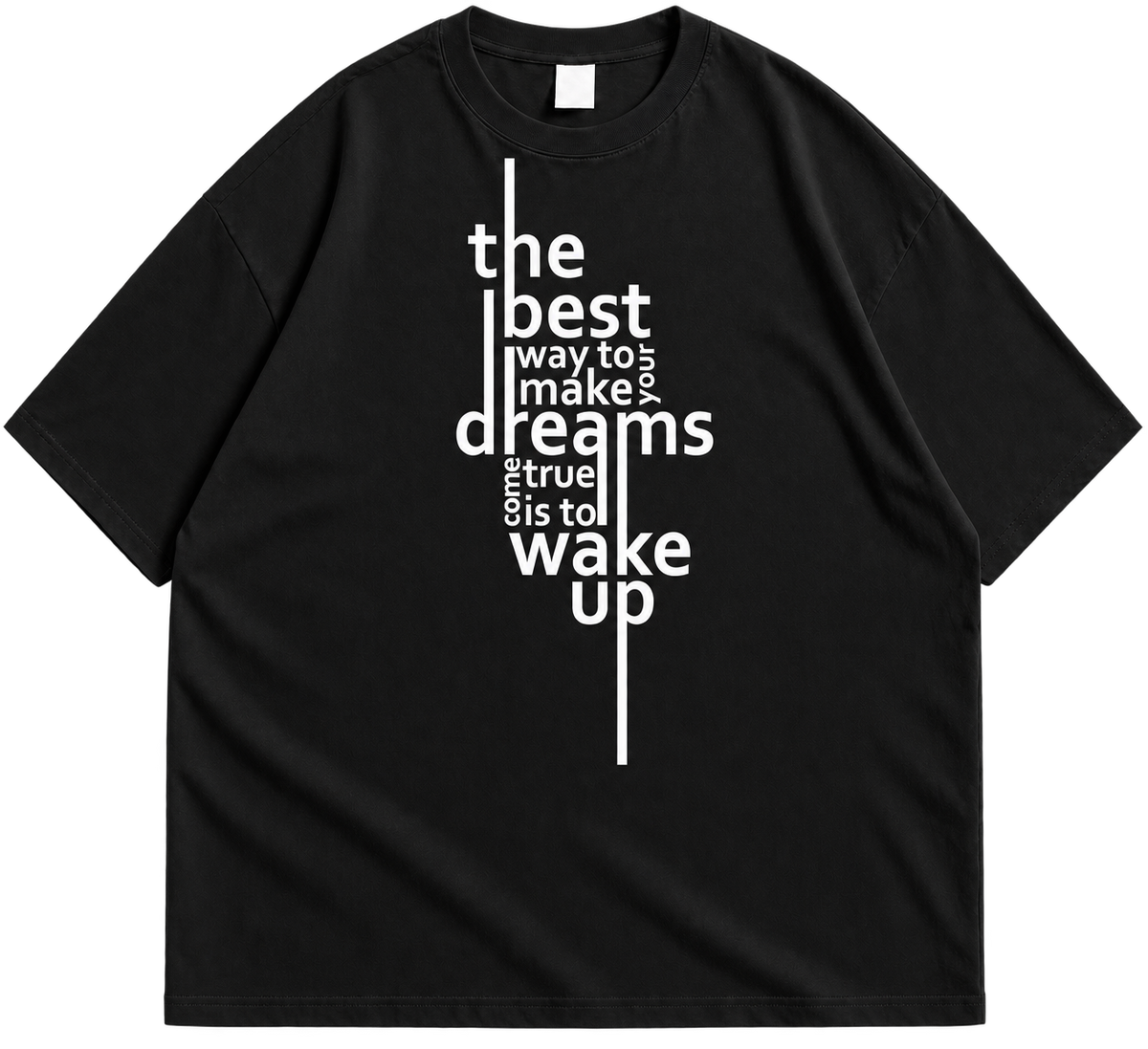 "Wake Up & Chase Dreams" Drop Shoulder Shirt  Graphic Tee