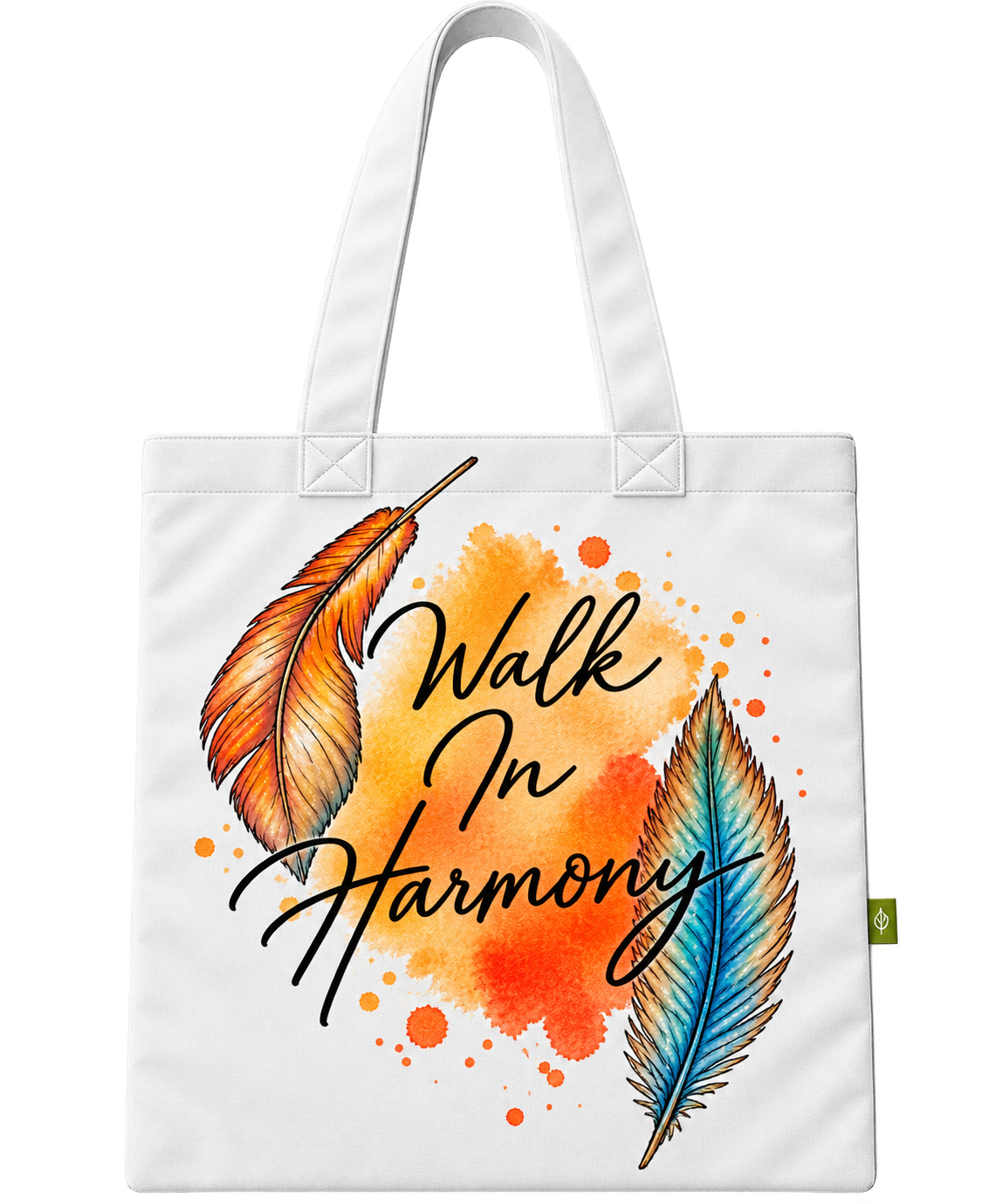 Walk In Harmony Feather Tote Bag