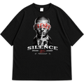Silence Speaks Drop Shoulder Graphic Streetwear Tee