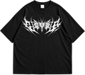Metal Wing Graphic Drop Shoulder T-Shirt – Black Oversized Streetwear Tee