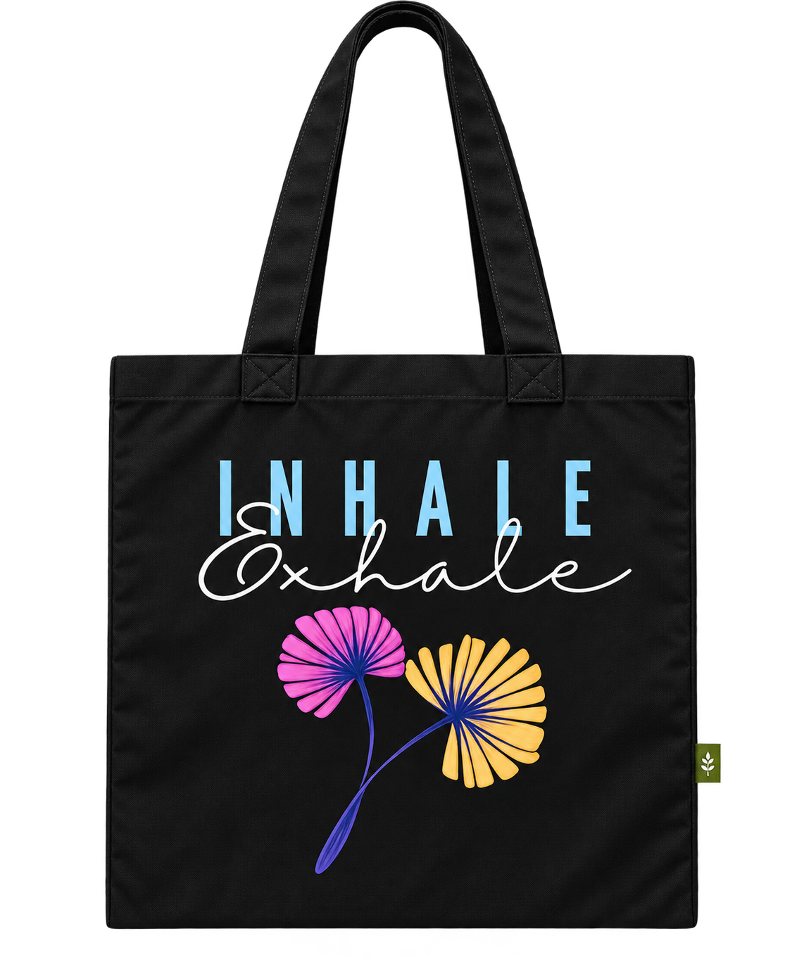 Exhale Minimalist Floral Tote Bag